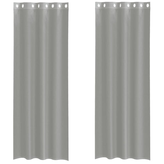 Voile Vorhänge mit Ösen 2 Stk. Hellgrau 140x260 cm