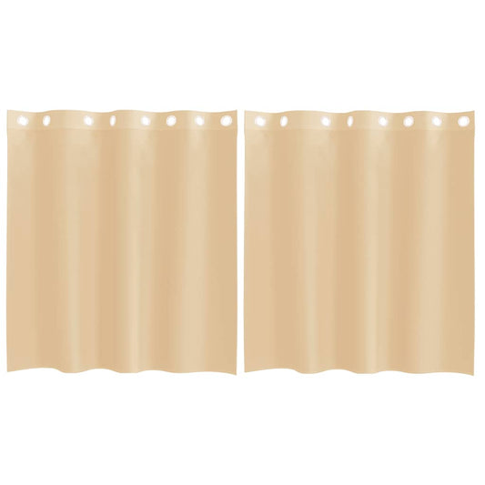 Voile Vorhänge mit Ösen 2 Stk. Sandfarbe