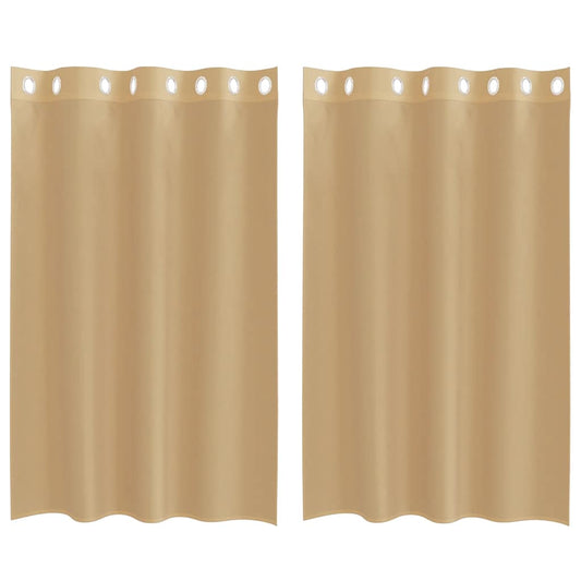 Voile Vorhänge mit Ösen 2 Stk. Sandfarbe