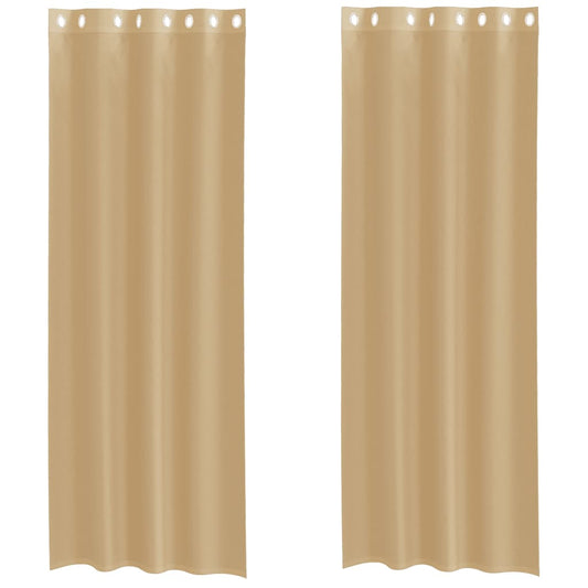Voile Vorhänge mit Ösen 2 Stk. Sandfarbe