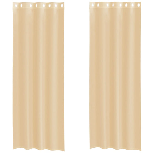 Voile Vorhänge mit Ösen 2 Stk. Sandfarbe