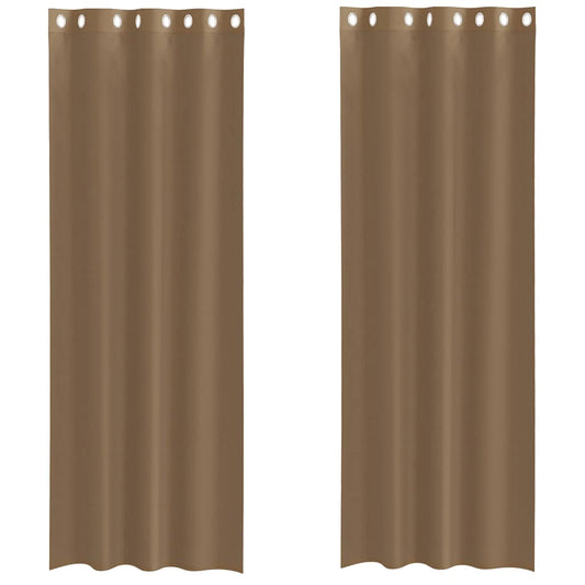 Voile Vorhänge mit Ösen 2 Stk. Hellbraun