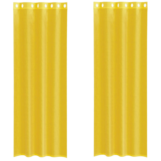 Voile Vorhänge mit Ösen 2 Stk. Gelb