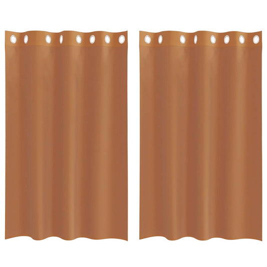 Voile Vorhänge mit Ösen 2 Stk. Terrakotta