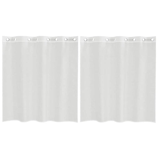 Voile Vorhänge mit Ösen 2 Stk. Weiß