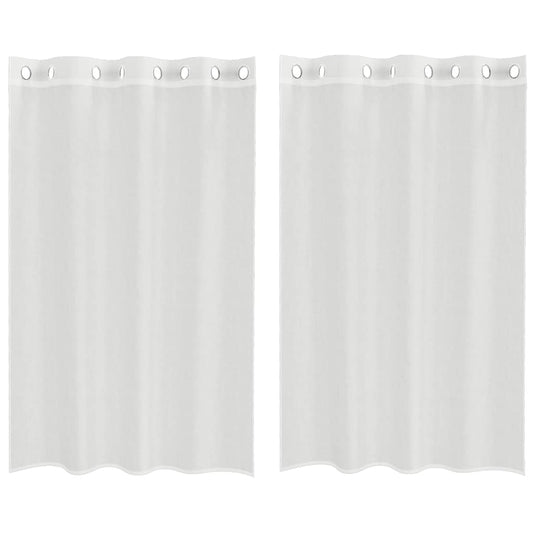 Voile Vorhänge mit Ösen 2 Stk. Weiß