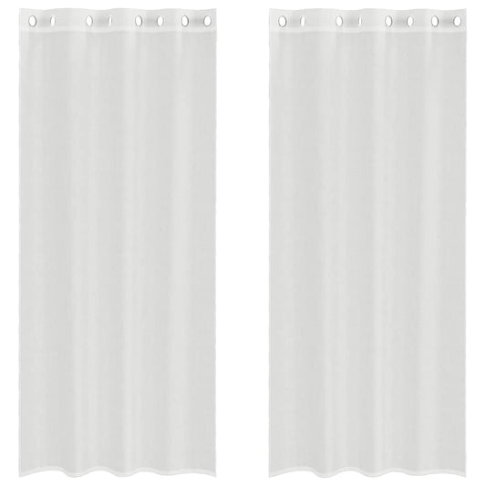Voile Vorhänge mit Ösen 2 Stk. Weiß