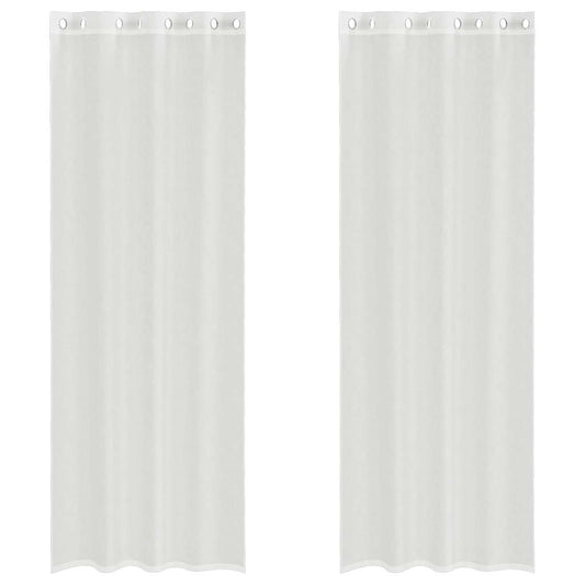 Voile Vorhänge mit Ösen 2 Stk. Weiß