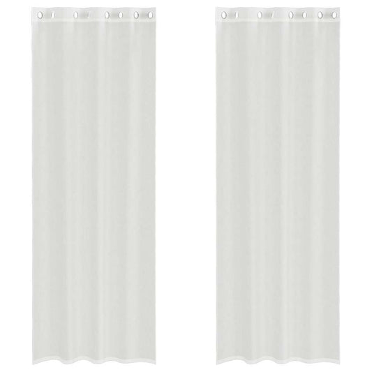 Voile Vorhänge mit Ösen 2 Stk. Weiß