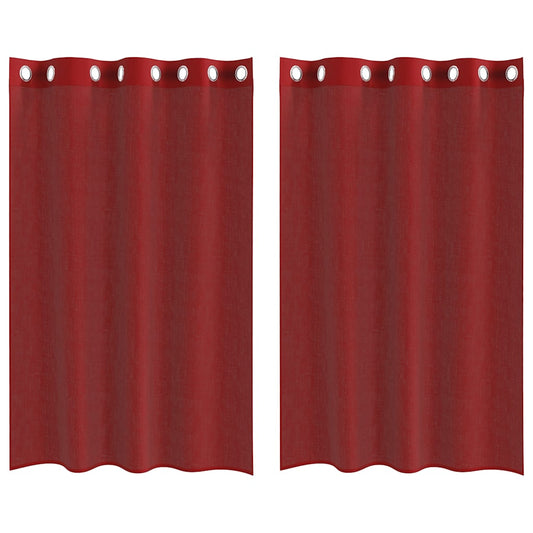 Voile Vorhänge mit Ösen 2 Stk. Weinrot