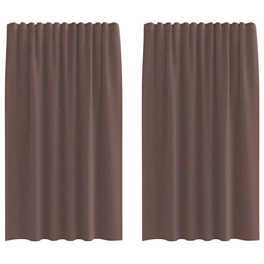 Voile Vorhänge mit Stangentaschen 2 Stk. Braun
