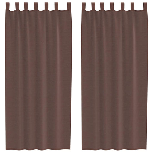 Voile Vorhänge mit Stangentaschen 2 Stk. Braun