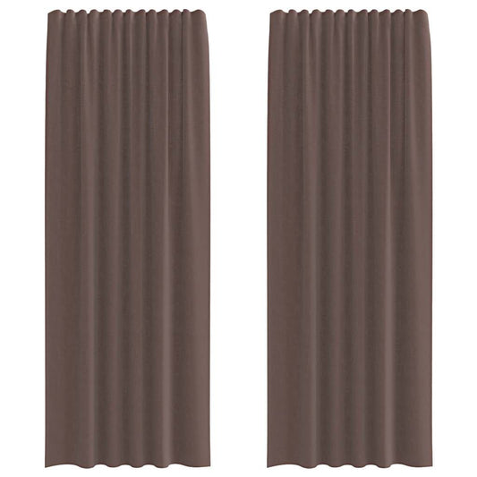 Voile Vorhänge mit Stangentaschen 2 Stk. Braun