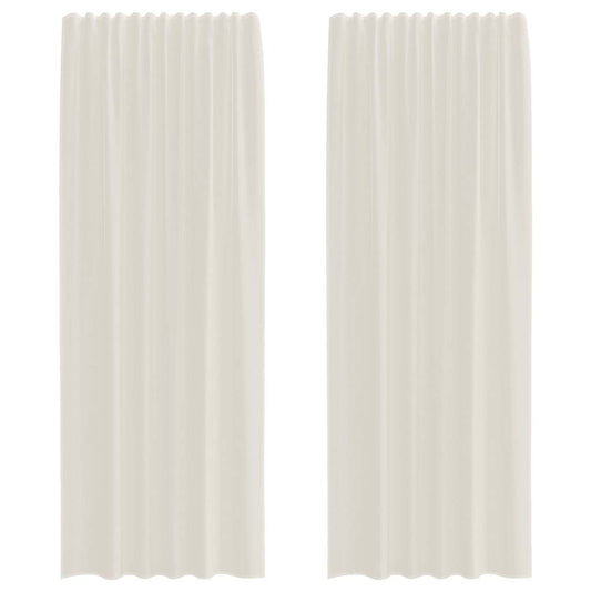 Voile Vorhänge mit Stangentaschen 2 Stk. Creme