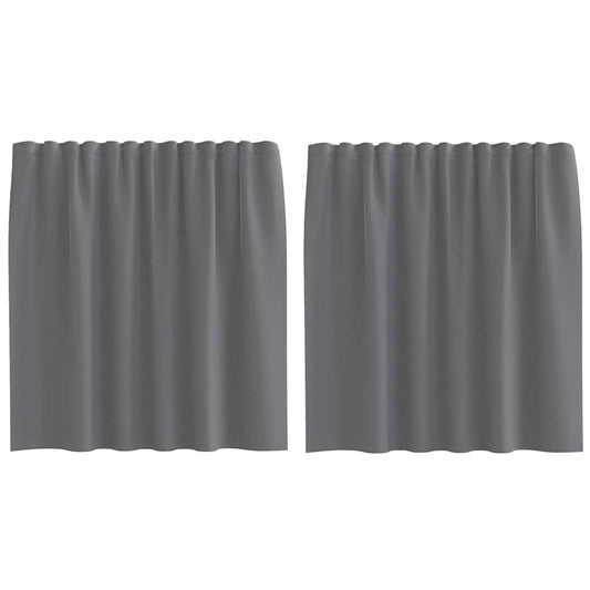 Voile Vorhänge mit Stangentaschen 2 Stk. Dunkelgrau