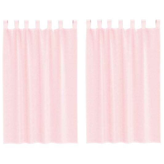 Voile Vorhänge mit Stangentaschen 2 Stk. Hellrosa
