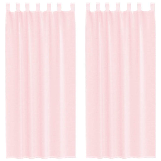 Voile Vorhänge mit Stangentaschen 2 Stk. Hellrosa