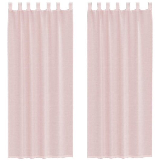 Voile Vorhänge mit Stangentaschen 2 Stk. Hellrosa