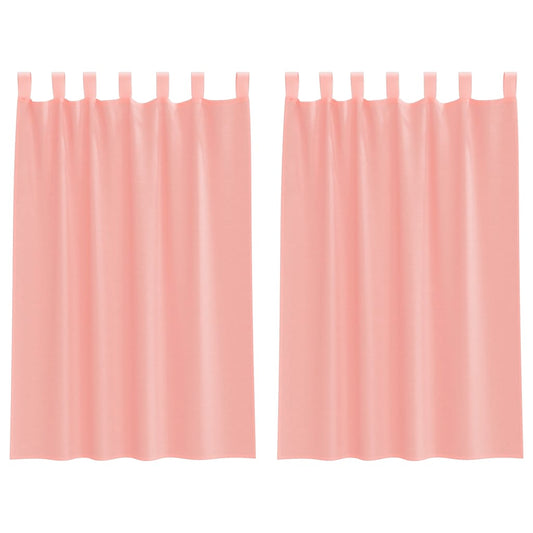 Voile Vorhänge mit Stangentaschen 2 Stk. Rosa