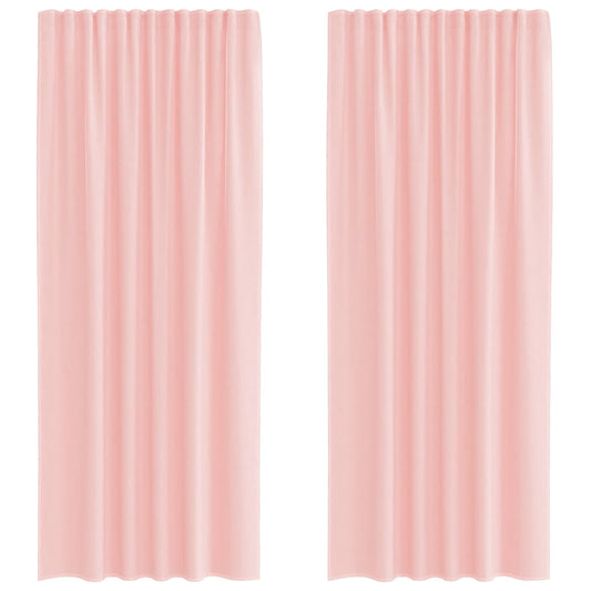 Voile Vorhänge mit Stangentaschen 2 Stk. Rosa