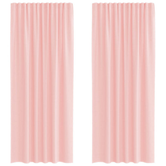 Voile Vorhänge mit Stangentaschen 2 Stk. Rosa