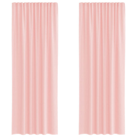 Voile Vorhänge mit Stangentaschen 2 Stk. Rosa