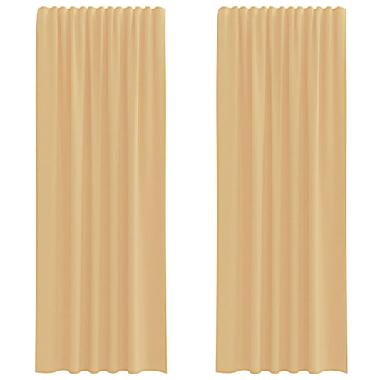 Voile Vorhänge mit Stangentaschen 2 Stk. Sandfarbe