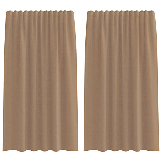 Voile Vorhänge mit Stangentaschen 2 Stk. Hellbraun