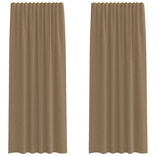 Voile Vorhänge mit Stangentaschen 2 Stk. Hellbraun