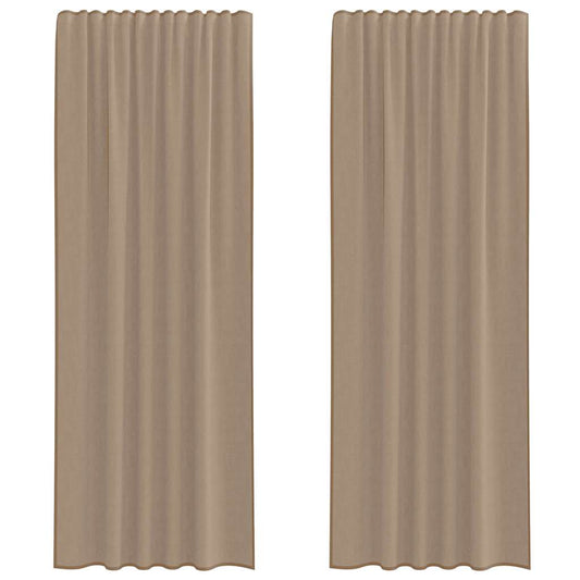 Voile Vorhänge mit Stangentaschen 2 Stk. Hellbraun