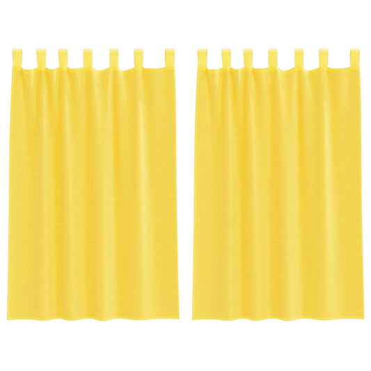 Voile Vorhänge mit Stangentaschen 2 Stk. Gelb