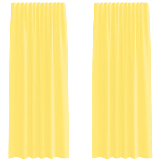 Voile Vorhänge mit Stangentaschen 2 Stk. Gelb