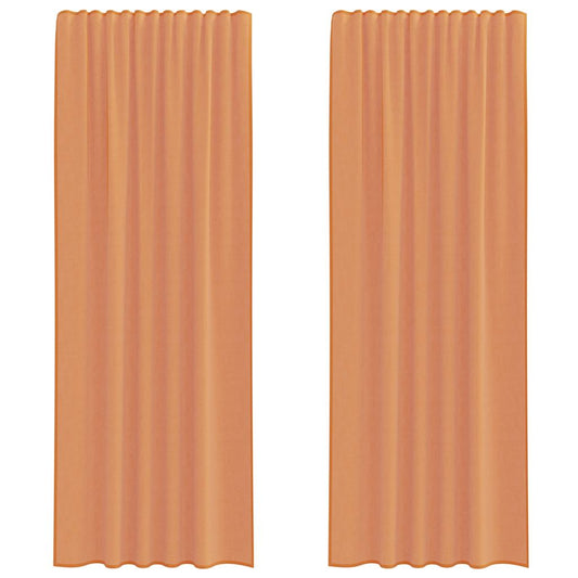 Voile Vorhänge mit Stangentaschen 2 Stk. Terrakotta