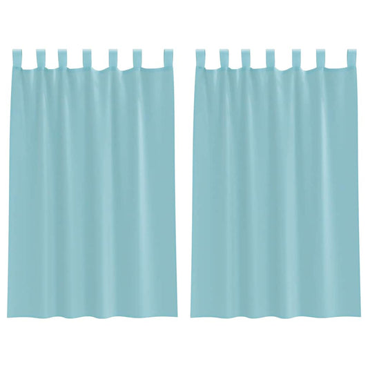 Voile Vorhänge mit Stangentaschen 2 Stk. Türkis
