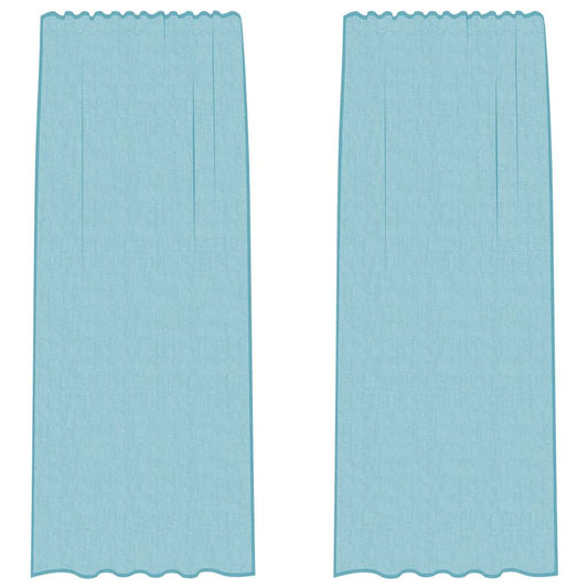 Voile Vorhänge mit Stangentaschen 2 Stk. Türkis