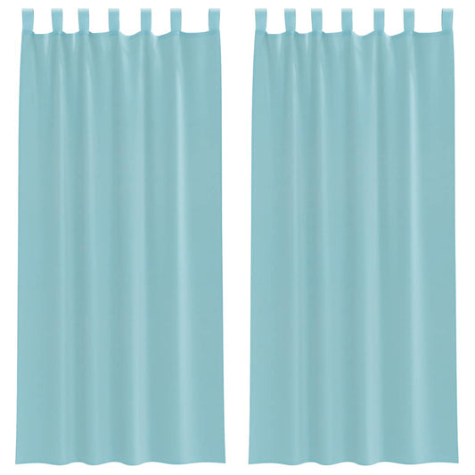 Voile Vorhänge mit Stangentaschen 2 Stk. Türkis