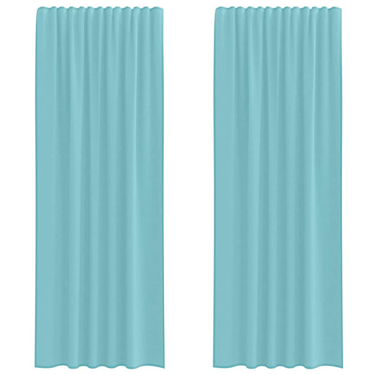 Voile Vorhänge mit Stangentaschen 2 Stk. Türkis