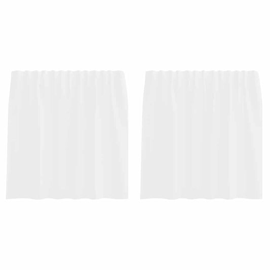 Voile Vorhänge mit Stangentaschen 2 Stk. Weiß
