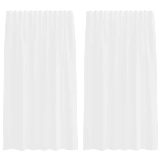Voile Vorhänge mit Stangentaschen 2 Stk. Weiß