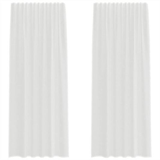 Voile Vorhänge mit Stangentaschen 2 Stk. Weiß