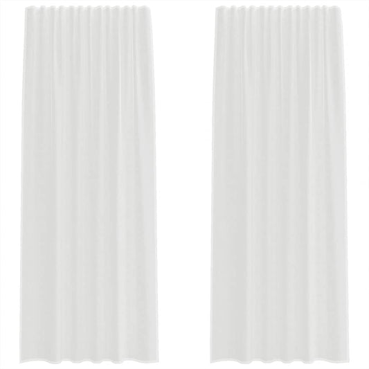 Voile Vorhänge mit Stangentaschen 2 Stk. Weiß