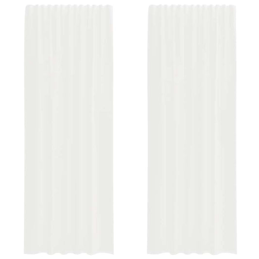 Voile Vorhänge mit Stangentaschen 2 Stk. Weiß