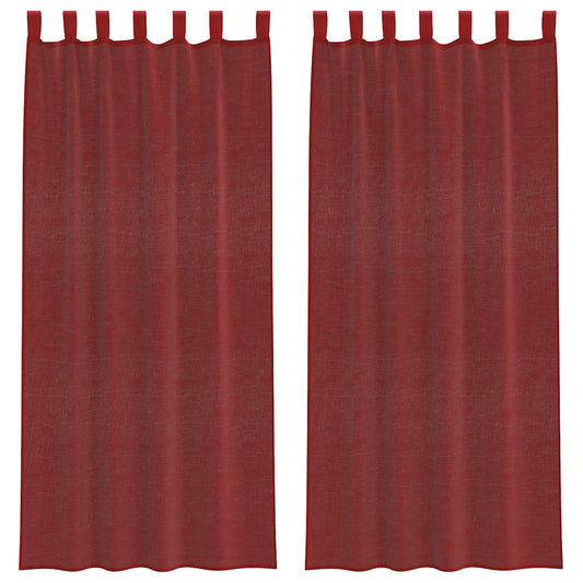 Voile Vorhänge mit Stangentaschen 2 Stk. Weinrot