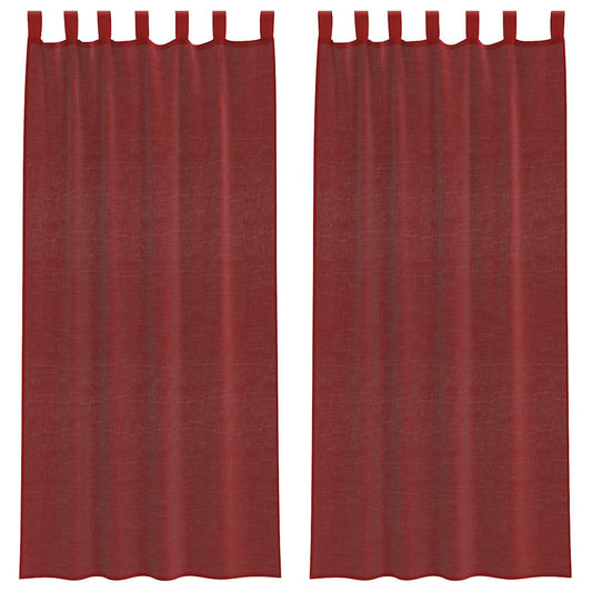 Voile Vorhänge mit Stangentaschen 2 Stk. Weinrot