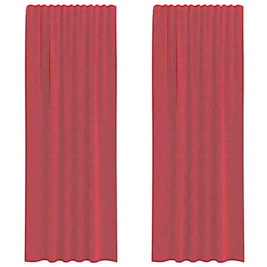Voile Vorhänge mit Stangentaschen 2 Stk. Weinrot