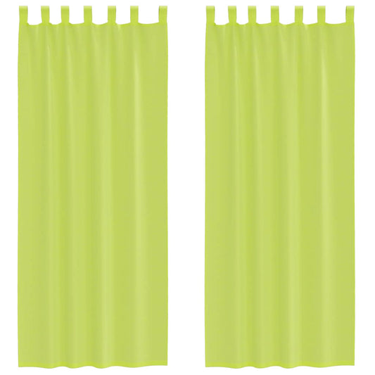 Voile Vorhänge mit Lasche 2 Stk. Apfelgrün