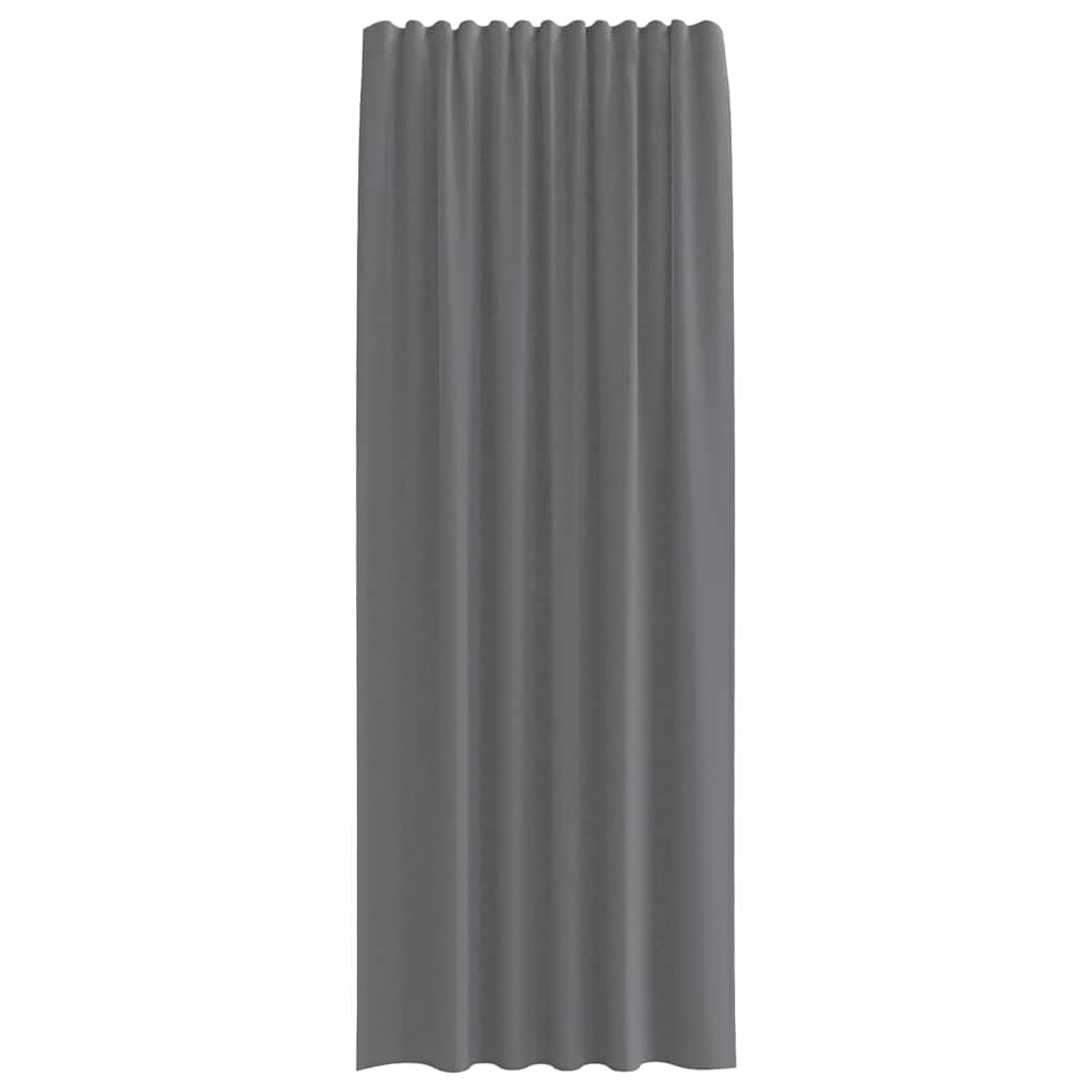 Voile Gardiner med løkker 2 Stk Mørkegrå 140x260 cm