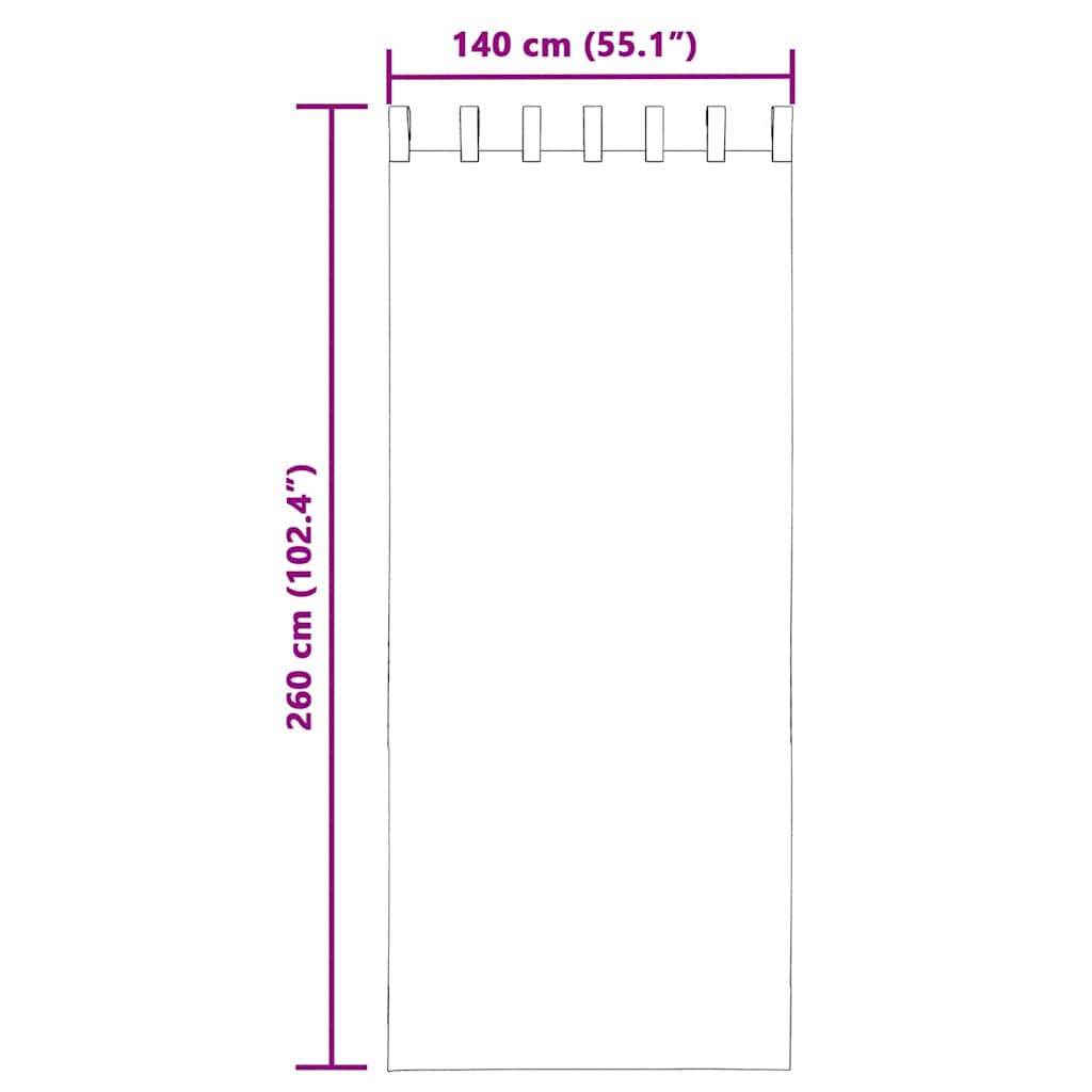 Voile Gardiner med løkker 2 Stk Mørkegrå 140x260 cm
