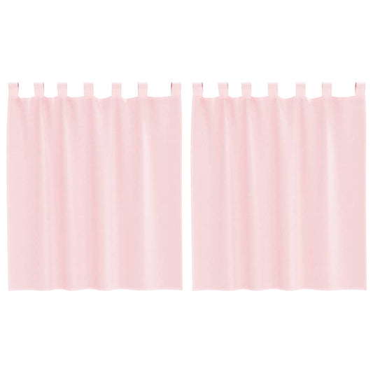 Voile Vorhänge mit Schlaufen 2 Stk. Hellrosa 140x140 cm