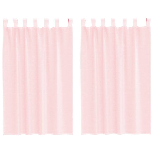 Voile Vorhänge mit Schlaufen 2 Stk. Hellrosa 140x175 cm